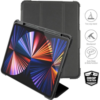 4smarts Endurance Folio Protective Case - удароустойчив хибриден кейс за iPad Pro 12.9 M1 (2021), iPad Pro 12.9 (2020) (черен)