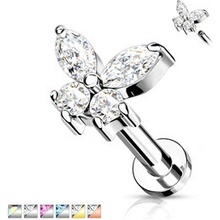 Piercingate labreta motýl PLA00272 čirá