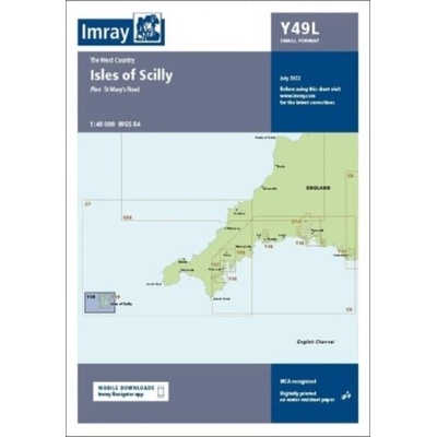 Imray Chart Y49 Laminated - Isles of Scilly Small Format ImraySheet map, folded