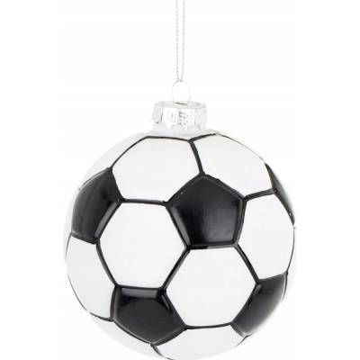 Artpol Vianočná Guľa SKLENENÁ 9,5 x 8,5 x 8,5 cm Ozdoba na vianočný stromček - FUTBALOVÁ LOPTA