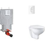 GROHE Uniset - Комплект от предстена инсталация, тоалетна чиния, седалка SoftClose и бутон Arena Cosmopolitan, алпийско бяло SANI15BB3102 (SANI15BB3102)