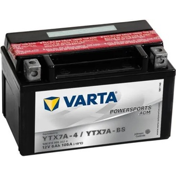 VARTA Powersports AGM 12V 6Ah left+ YTX7A-4/YTX7A-BS 506015005A514