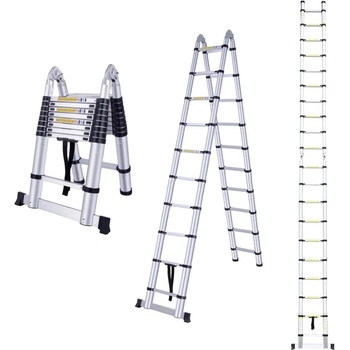 MXM 2в1 Телескопична стълба с шарнир - 8 м, алуминиева