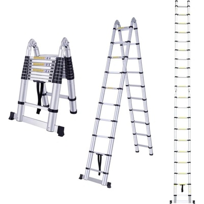 MXM 2в1 Телескопична стълба с шарнир - 8 м, алуминиева