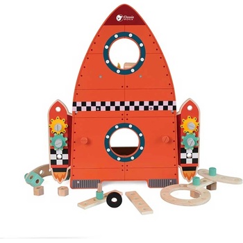 Classic World Детска дървена работна маса - Ракета (cw50574)