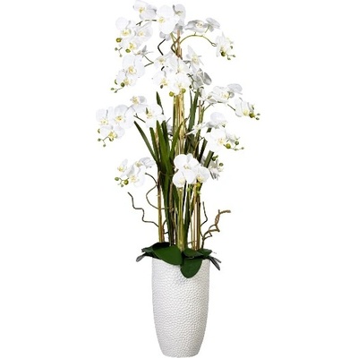 Umělá Orchidej Můrovec bílý, aranžmá ve váze, 160cm