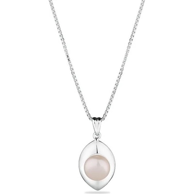 Swan Сребърно колие със сладководна бяла перла GP051W Swan