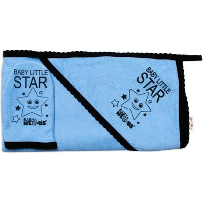 Baby Nellys Dětská osuška s kapucí Little Star 80 x 80 cm modrá