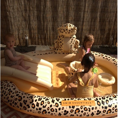Swim Essentials: Голям басейн с пързалка - "Beige Leopard (SWE-2020SE304)
