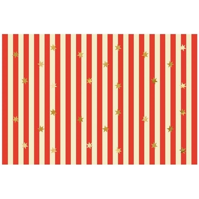 PartyDeco Papírový ubrus Cirkus hvězdičky a proužky 180x120 cm