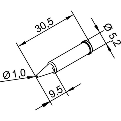 Ersa 102 PD LF 10 spájkovací hrot ceruzková forma, ERSADUR Veľkosť hrotov 1 mm Dĺžka hrotov 30.5 mm Obsah 1 ks