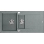 Quadron Вградена композитна мивка Quadron Unique Evan 156 сива - неръждаема стомана 100x50 см (HQE5510050U5_BS_P2O) Мивка за вграждане