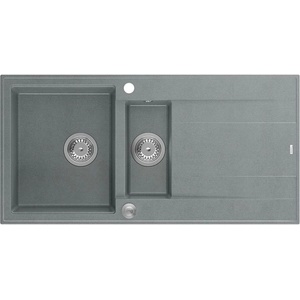 Quadron Вградена композитна мивка Quadron Unique Evan 156 сива - неръждаема стомана 100x50 см (HQE5510050U5_BS_P2O) Мивка за вграждане