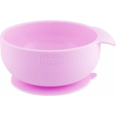 CHICCO Silikónová miska s prísavkou ružová V001012