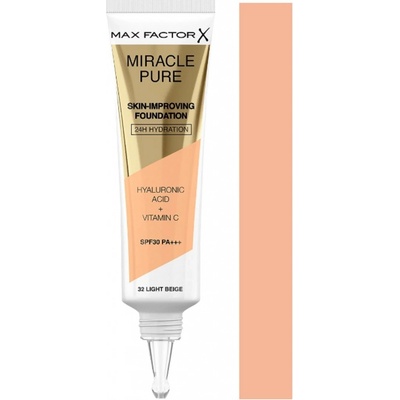 Max Factor Miracle Pure Skin dlouhotrvající make-up SPF30 32 Light Beige 30 ml