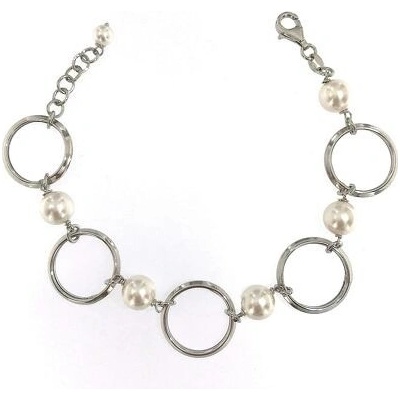 INFINITYSILVER Stříbrný náramek CIRCLES s perlami 21106418+