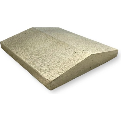 Betonová stříška na zídky a plotové dílce – průběžná sedlová (39 × 35 cm) Barva: Cihlová, Vzor: Hladká