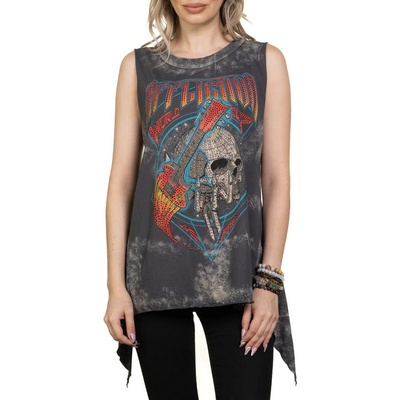 AFFLICTION дамски потник affliction - global rock eyelet - aw26391-cata