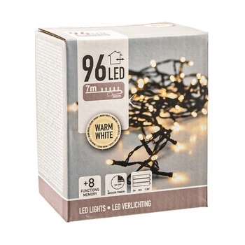 German Svetelná reťaz LED 96 LED 7 m 8 funkcií interiér exteriér teplá biela