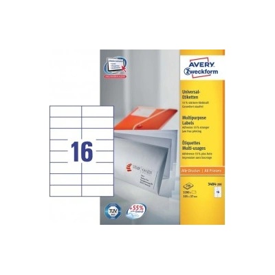Etikety univerzálne 105x37 mm Avery A4 100 hárkov