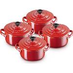 Le Creuset Съдове за печене и сервиране Mini Cocotte Metallics 250 мл черешови 4 бр (69212107370131)
