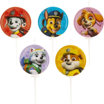 Dekora Свещи за торта - Пес Патрул Ø 3 см 5 бр