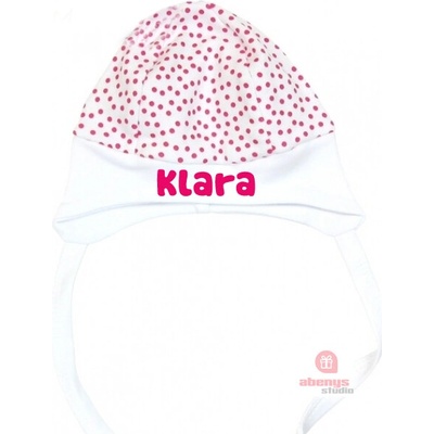 Abenys kojenecká čiapka BABY s menom DOTS