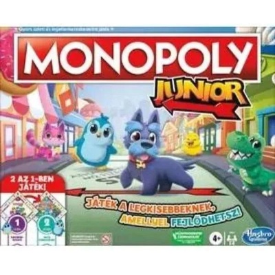 Hasbro Монополи Джуниър: 2 в 1 настолна игра - на унгарски език (f8562)