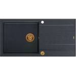 Quadron Unique Evan 146 XL вградена композитна мивка, черен диамант - мед 100x50 см (HCQE10050U8_PVDC1_P2O) Мивка за вграждане