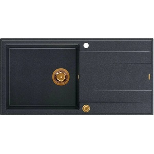 Quadron Unique Evan 146 XL вградена композитна мивка, черен диамант - мед 100x50 см (HCQE10050U8_PVDC1_P2O) Мивка за вграждане