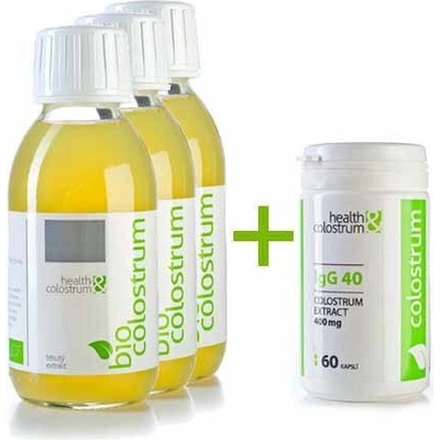 Bio Colostrum tekuté 3 x 125 ml + Colostrum IgG40 60 kapslí