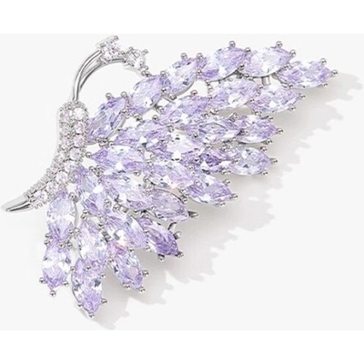 Éternelle Luxusní brož ve tvaru motýla s fialovými zirkony B8179-20250543