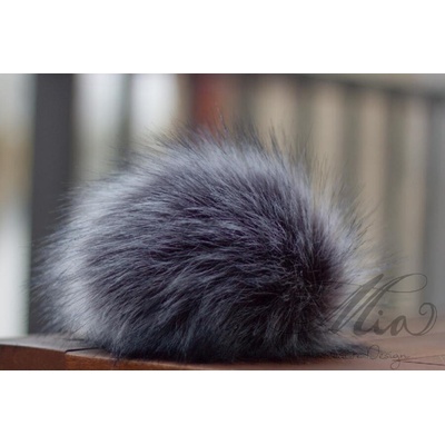 Bambule 20cm tmavě šedá s černými konečky