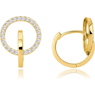 MINET JMG0027WGE04 - Zlaté náušnice s bielymi zirkónmi Au 585/1000 2,45g