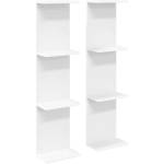 vidaXL Стенен рафт 2 бр. Бяло 25 x 15 x 100 см Инженерна дървесина (8012381)