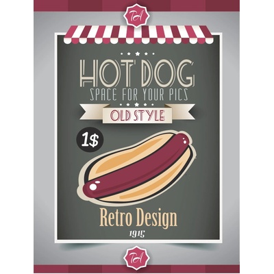 Ceduľa Hot Dog Old Style