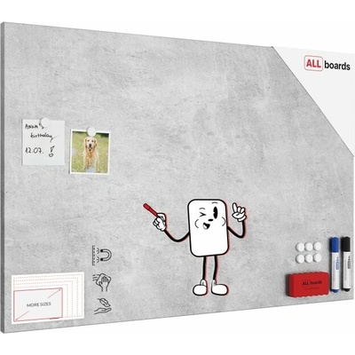 ALLboards Magnetická tabuľa METALboards, BETON II 90 x 60 cm MB96_00115