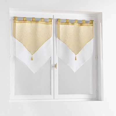 douceur d'intérieur Завеси в комплект от 2 бр. в жълт и бял цвят 60x90 cm Duetto - douceur d'intérieur (1627415)
