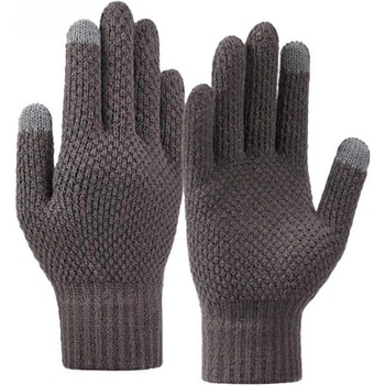 HARAHU Плетени зимни ръкавици за телефон - Сиви kp35518 (35518)