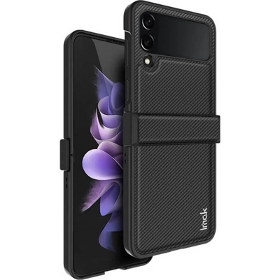 IMAK Калъф с Предпазител за Samsung Galaxy Z Flip 4, Imak Carbon Case, Черен (6957476867948)
