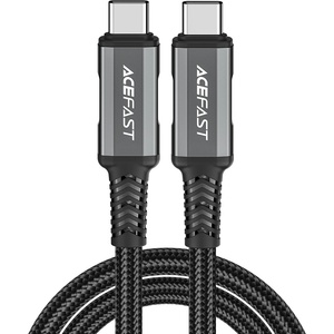 ACEFAST - Кабел за данни (C1-09) - SuperCharge, Аудио-Видео, USB-C към USB-C, 40Gbps, 4K, 5A, 240W, PD3.1, USB4, 1m - Сив / Черен