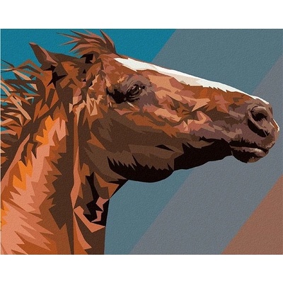 zuty Malování Podle Čísel Hnědý Kůň Portrét 80 x 100 Cm Plátno Rám