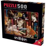 Anatolian Пъзел Anatolian от 500 части - Котенца в библиотеката (P3618)