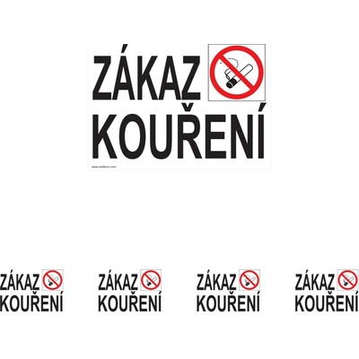 Walteco Zákaz kouření, 5 cm písmo 210x148mm, formát A5, samolepka Množství: 5 ks , 20058BP1