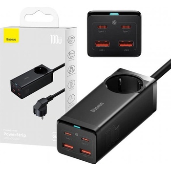 Image 1 of Baseus GaN3 Pro wall charger / powerstrip 2xUSB + 2xUSB-C + AC, 100W