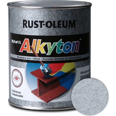 Alkyton kladivková striebrosivá samozákladový email na kov drevo a betón 750 ml