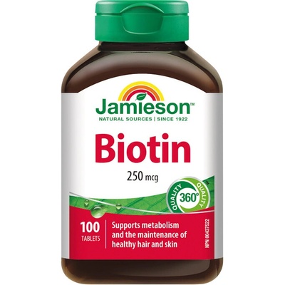 Jamieson Biotin 250 mcg pre krásne vlasy pleť a nechty 100 tobolek