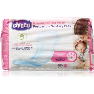 Chicco Postpartum Sanitary Pads 100% Pure Organic Cotton дамски превръзки за след раждане 10 бр
