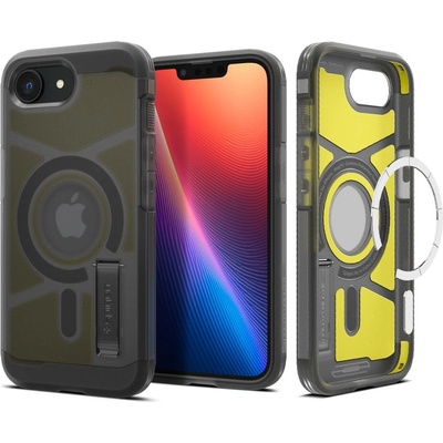 iPhone 16e SPIGEN TOUGH ARMOR MAG Пластмасов удароустойчив капак за телефон, MagSafe, черен ACS09138 (ACS09138)