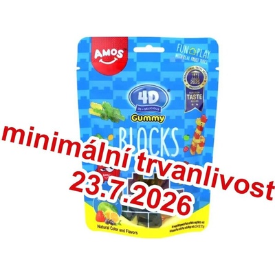 Amos 4D Želé Bonbony Bloky Kostky 72 g